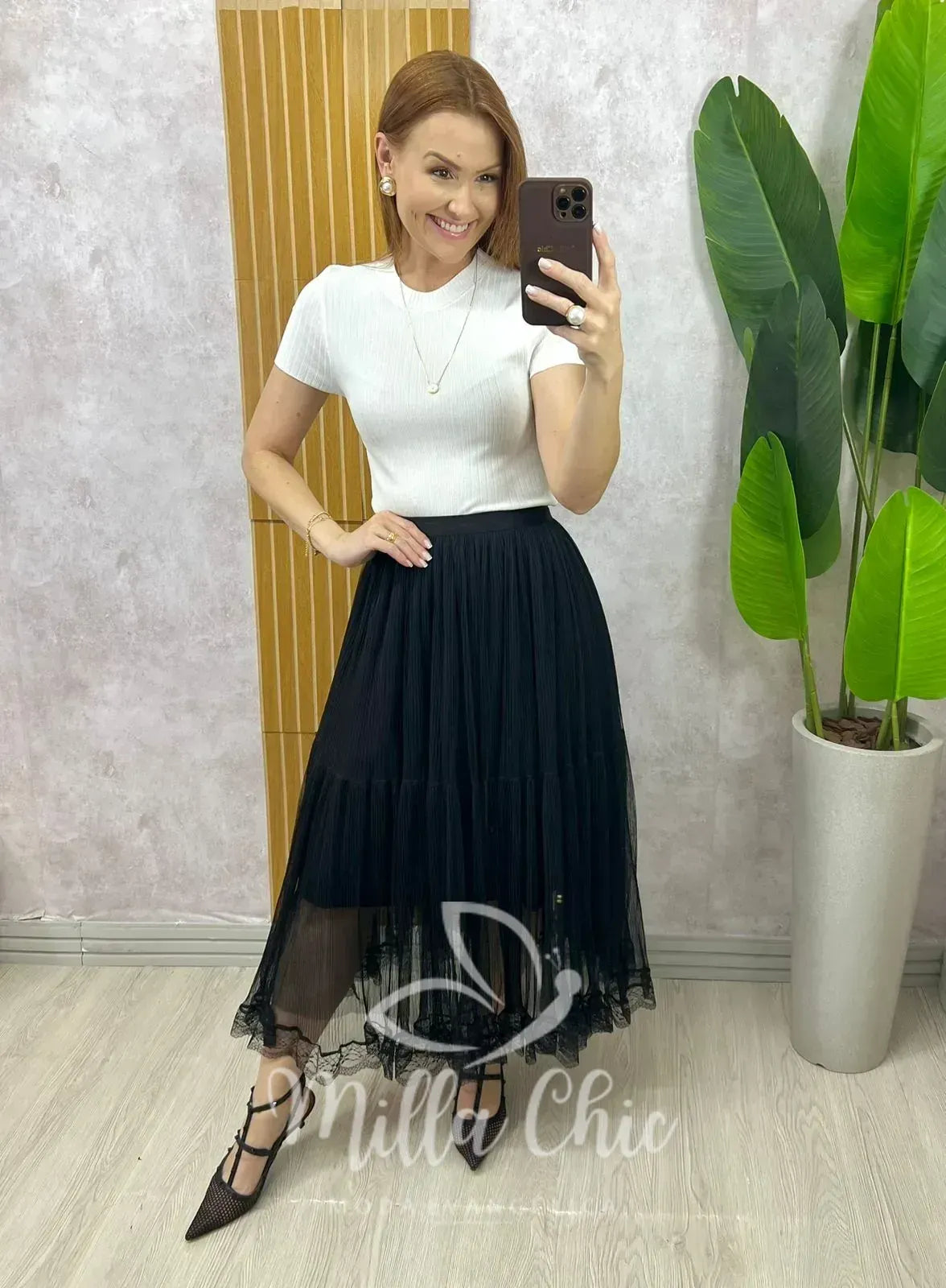 Saia Angélica Em Tule – Preta