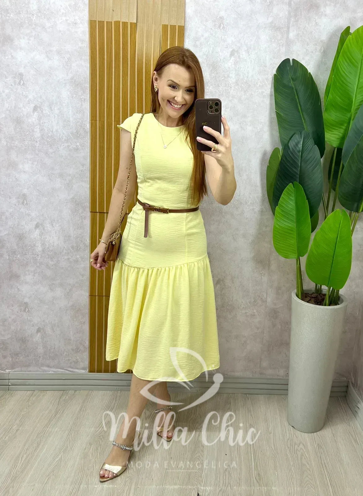 Vestido Tânia – Amarelo Manteiga