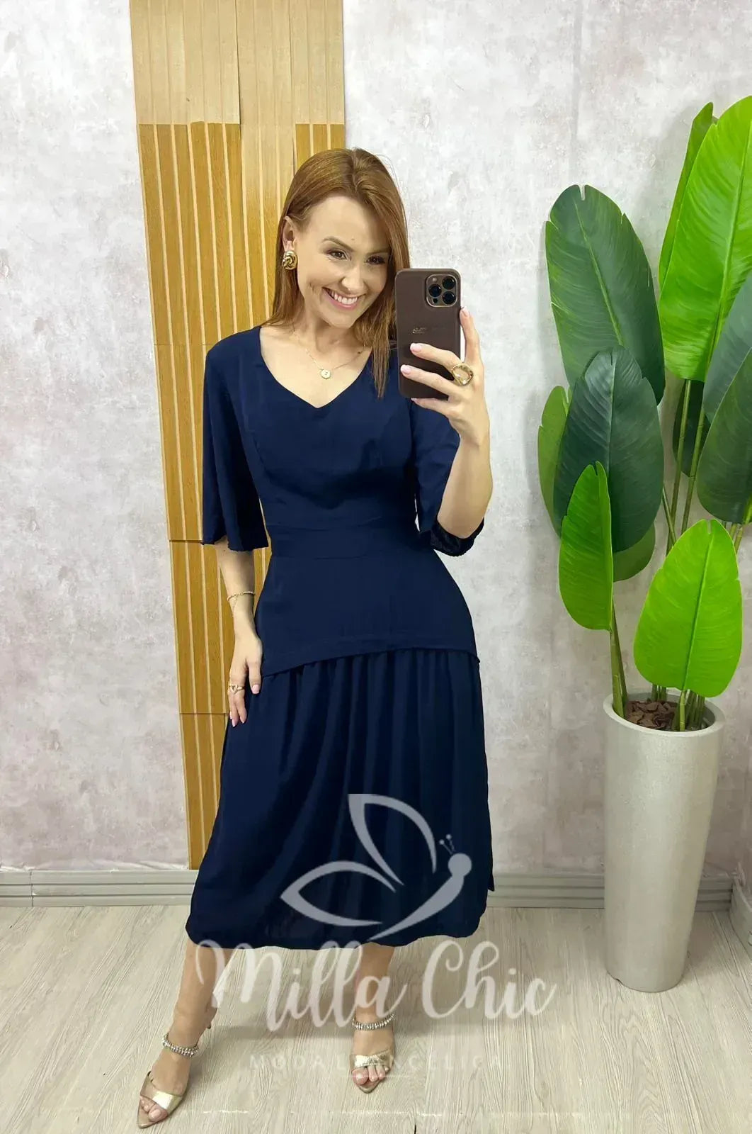 Vestido Theodora – Azul Marinho