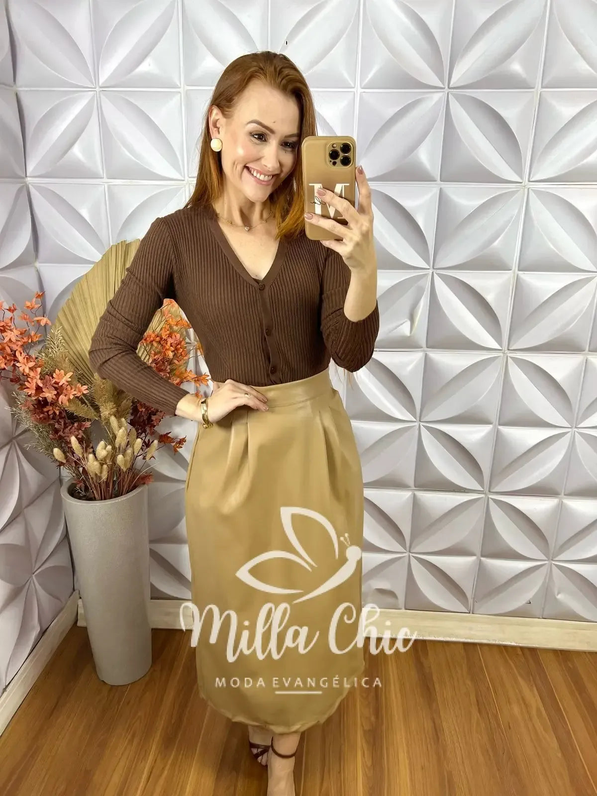 Saia Laurinda Em P. U – Nude