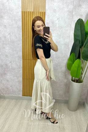 Saia Gioconda Em Linho