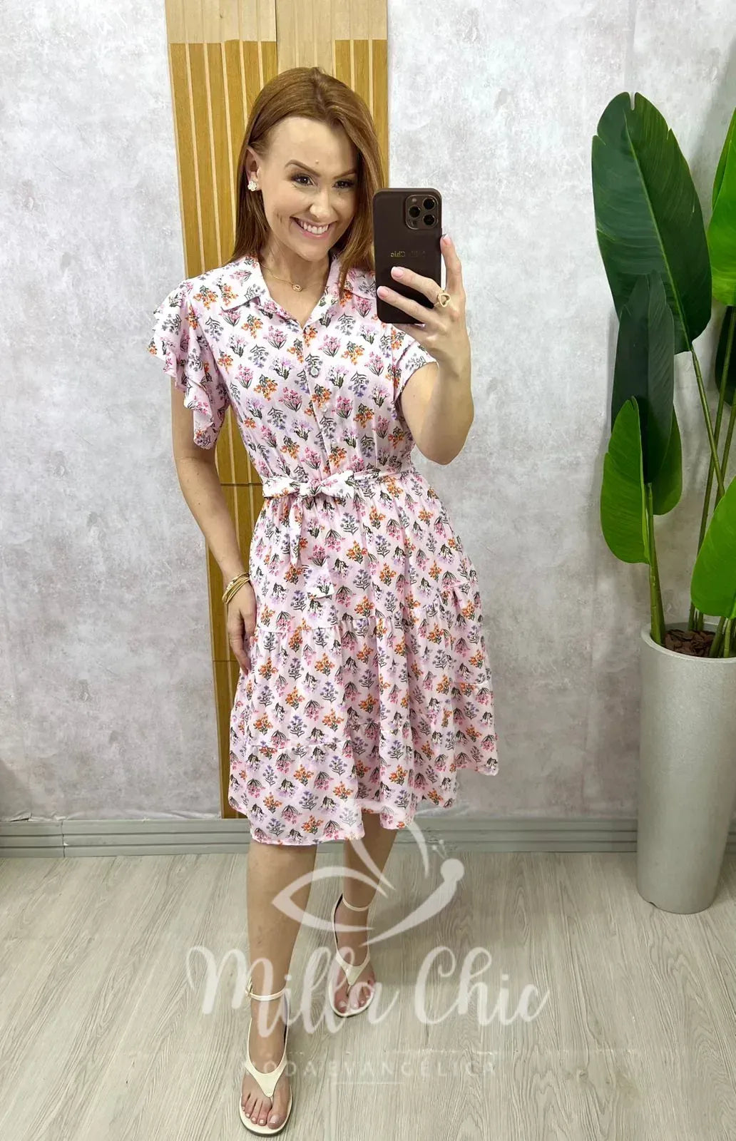 Vestido Maitê Em Linho – Rosa
