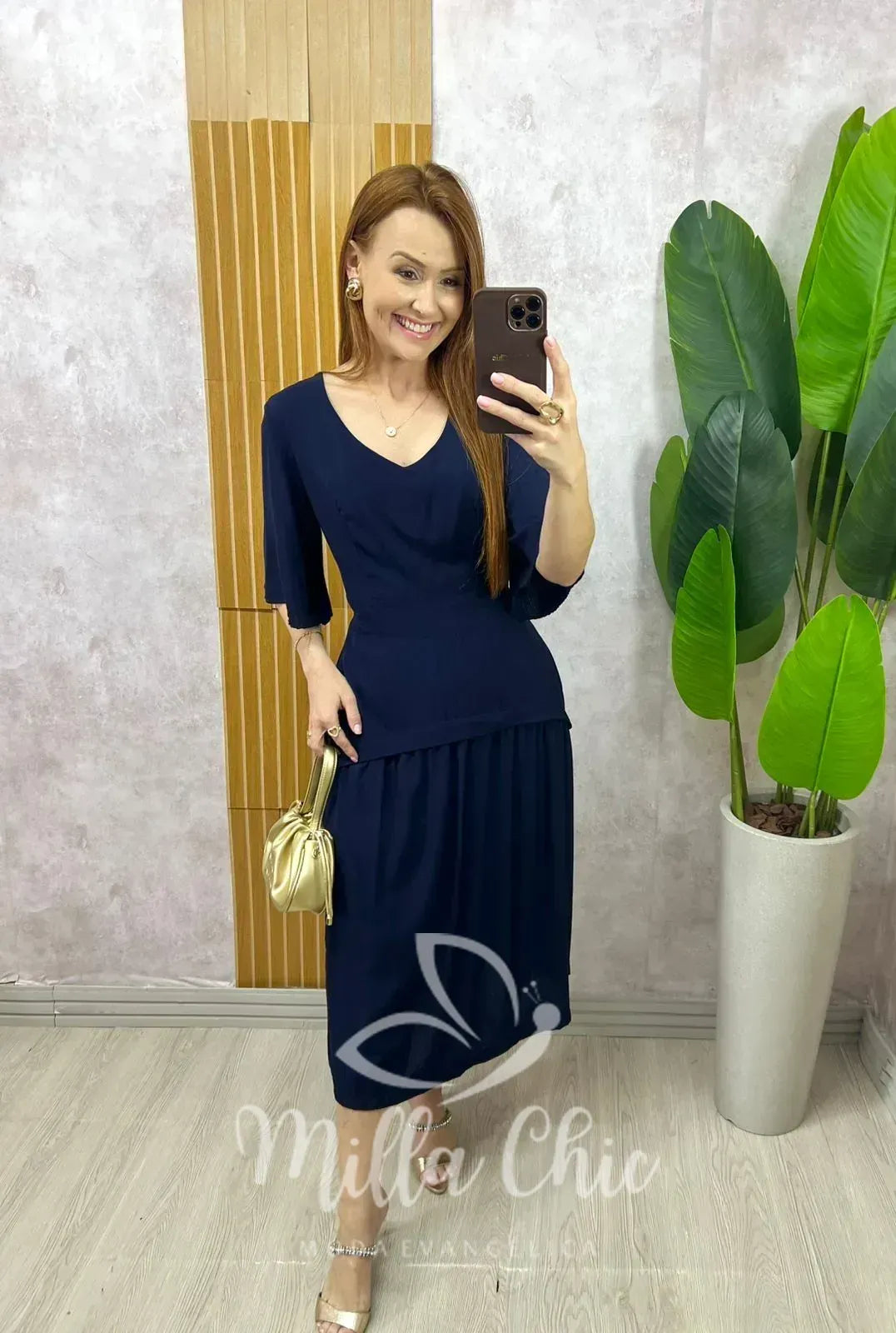 Vestido Theodora – Azul Marinho