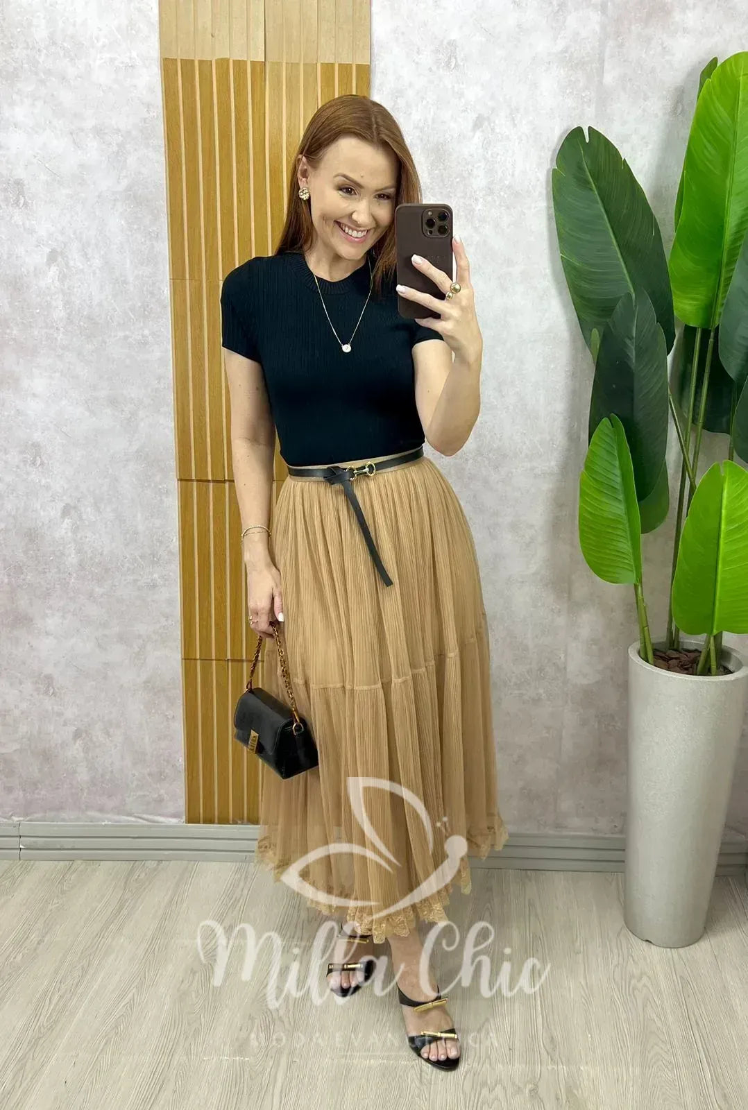 Saia Angélica Em Tule – Cappuccino