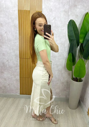 Saia Neide Em Linho