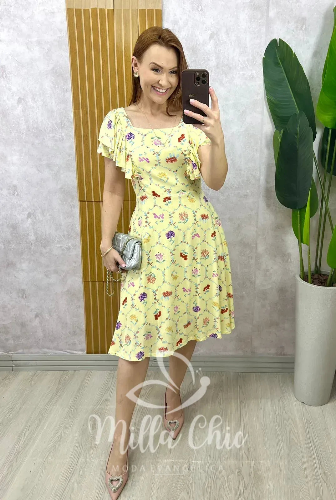 Vestido Louise Em Linho Estampado – Manteiga