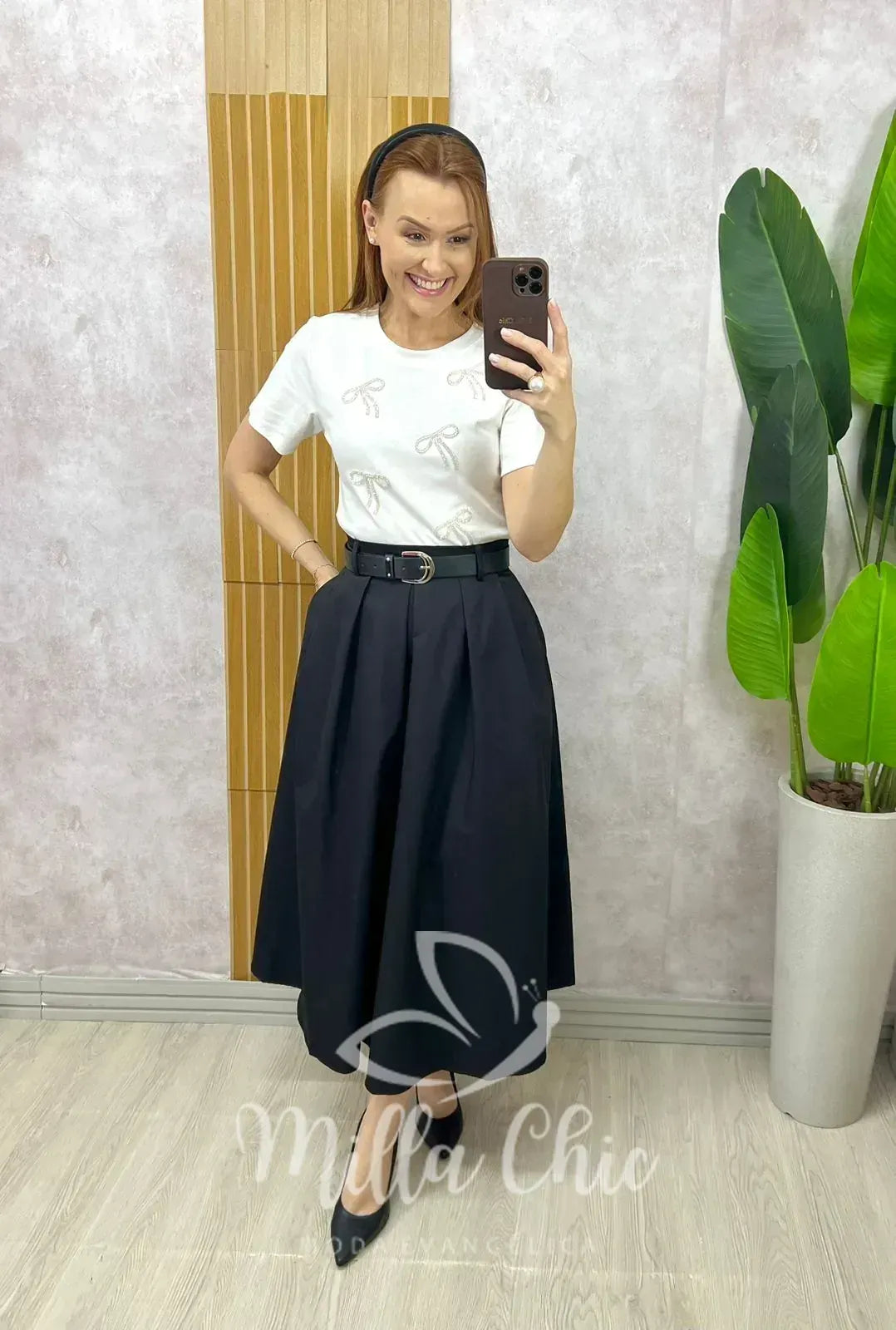 Saia Valentina Em Sarja – Preta