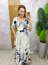 Vestido Rafaela em viscolinho – Branco estampado