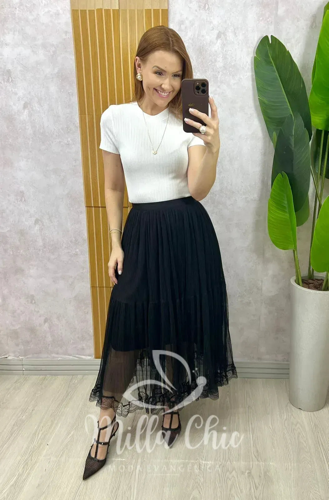 Saia Angélica Em Tule – Preta