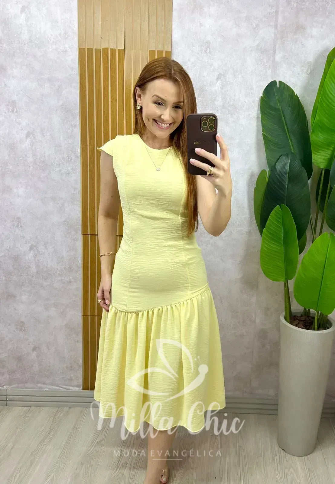Vestido Tânia – Amarelo Manteiga